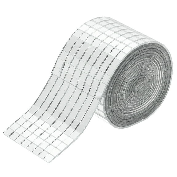 Uxcell 2240 PCS Glass Mirrors Disco Ball Tiles Self-Adhesive Silver Mirror Mosaic Tiles 5 x 5mm, 1 Sheet