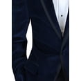 thumbnail image 4 of Mens Side-vent Blue Cotton Modern Fit Tuxedo Suit DTI DARYA, 4 of 7