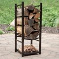 thumbnail image 2 of Sunnydaze Outdoor Powder-Coated Steel Fire Pit or Fireplace Firewood Log Rack Holder with Tool Holder Hooks - 32" - Bronze, 2 of 7