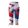 thumbnail image 4 of Mrat Women Cropped Pants Yoga Sports Straight Loose Cropped Trouser Printed Straight High Waisted Yoga Jogger Loose Pants Capris Blue_AA XXL, 4 of 5
