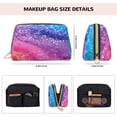thumbnail image 5 of Naloa Rainbow Glitter Cute Leather Makeup Bag for Purse Travel, Portable Small Cosmetic Organizer for Women and Girls, Make up Bag with Zipper, 5 of 8