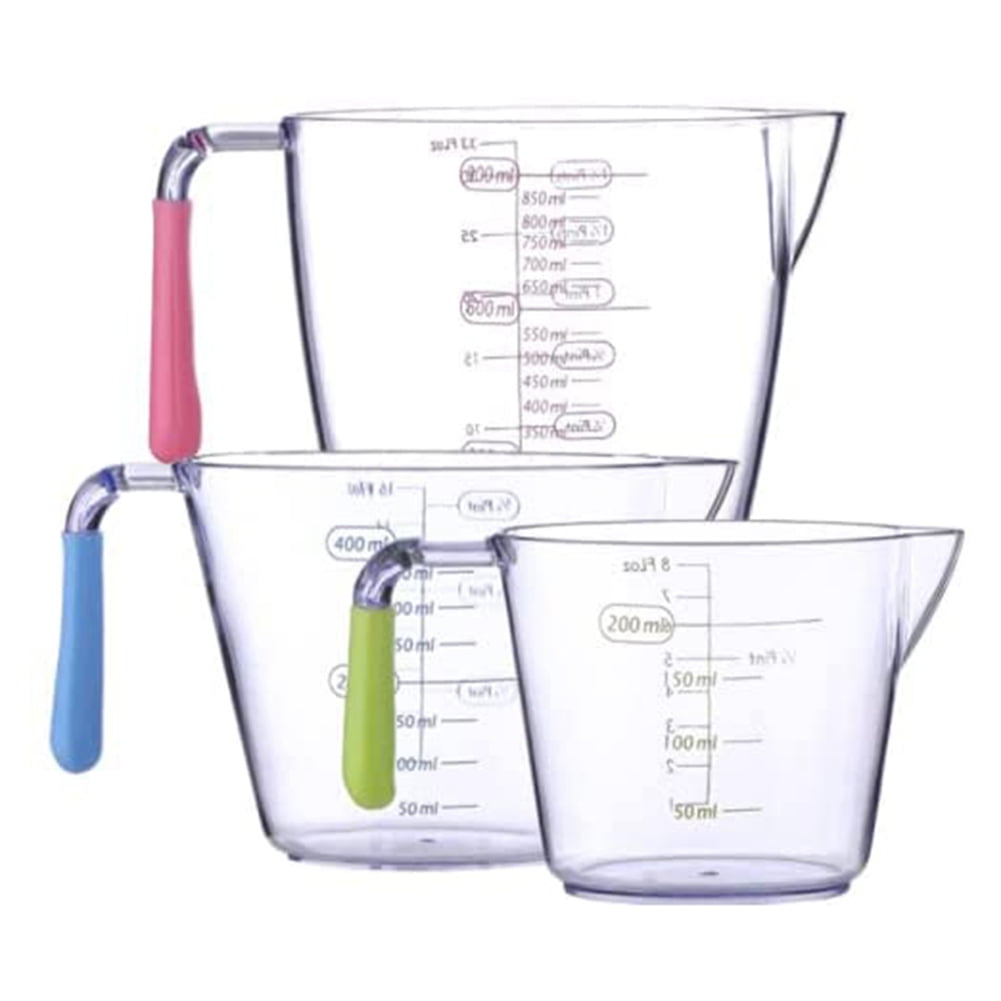 Measuring Cup 3 Piece Set with Scale Transparent Plastic Measuring Cup