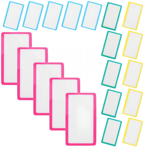TELOLY 20pcs Reusable Dry Erase Labels Storage Bin Labels Dry Erase Board Stickers Adhesive Removable Labels for School Office Use Supplies