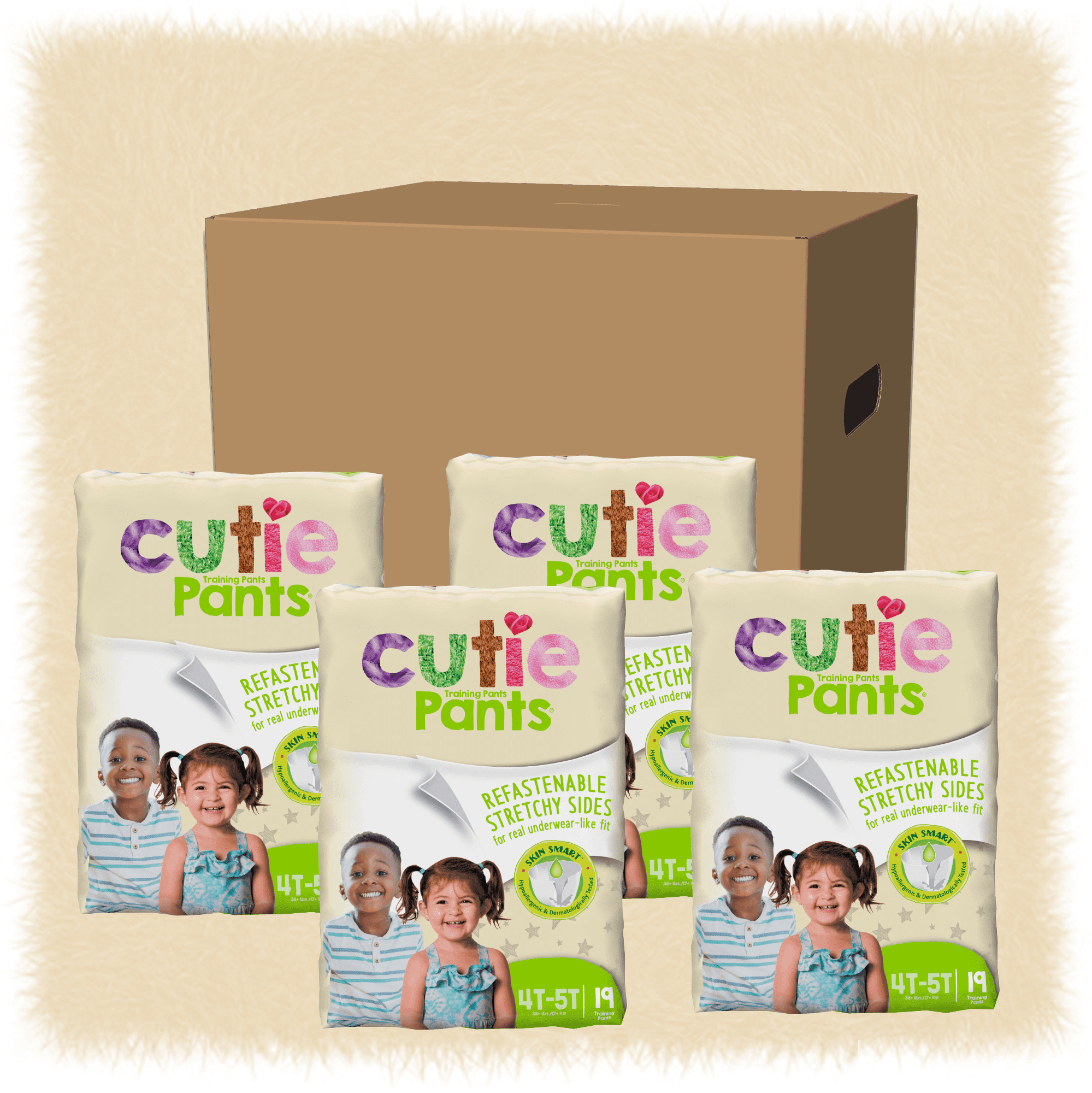 Cuties 4T/5T Potty Training Pants for Girls and Boys, Hypoallergenic with Skin Smart, 76 Count
