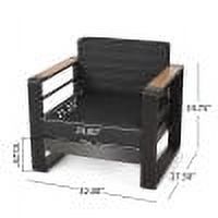 Outdoor Single Leisure Chair, Aluminum Frame Relaxing Seat for Patio Garden, Black