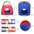 thumbnail image 2 of Yexmas 4 in 1 Kids Play Tent and Tunnels, Foldable Indoor Outdoor Pop Up Ball Pit, 2 Tents + 2 Crawl Tunnels Playhouse Tent Set for Boys Girls Kids(No Ball), 2 of 6
