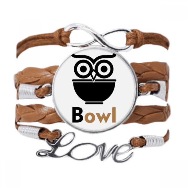 Bowl Rice Owl Combination English Bracelet Chain Rope Ornament Wristband