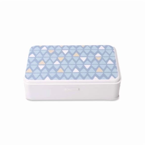 Chagrinovations FI68186 Pencil Case, Triangle Pattern, 2 Compartments, 5" X 8.75" X 2.75", Blue/white
