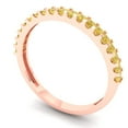 thumbnail image 2 of 0.285 ctw Wedding Band for Women - 14K Rose Gold Yellow Moissanite Stackable Eternity Ring, 2 of 6