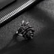 thumbnail image 2 of Anillo antiguo de rosa negra, vintage, con pétalos de rosa y multicapas (plata, talla 7), 2 of 6