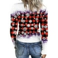 thumbnail image 4 of Ribbed Knit Long Sleeve Shirts for Women Stretch Slim Fit Christmas Tee Tops Xmas Tshirts, 4 of 6