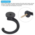 thumbnail image 4 of Uxcell Curtain Holdback Wall Mounted Curtain Tiebacks Screw Hooks Hanger Holder Dark Grey 2 Pack, 4 of 6