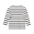 thumbnail image 4 of Spazoro Kids Girls Shirts Tee, 2025 Long Sleeve Stripe Print Crew Neck Casual Loose Tops for Child Girls White Size 4 T, 4 of 5