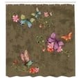 thumbnail image 3 of Ambesonne Butterfly Shower Curtain, Springtime Moths Dancing, 69"Wx84"L, Sepia Coral, 3 of 5