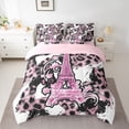 thumbnail image 3 of Homewish Pink Eiffel Tower Twin Bedding Sets 7-Piece for Girls, Fashion Leopard Cheetah Print Bedding Comforter Set, Anniversary Reversible Sheet Sets, Luxury Bedroom Decor, 3 of 8