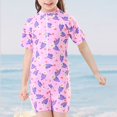 thumbnail image 1 of Pisexur Girls and Boys One Piece Rash Guard Swimsuit Kid Water Sport Short Swimsuit UPF 50+ Sun Protection Bathing Suits 1-16 Years, 1 of 5