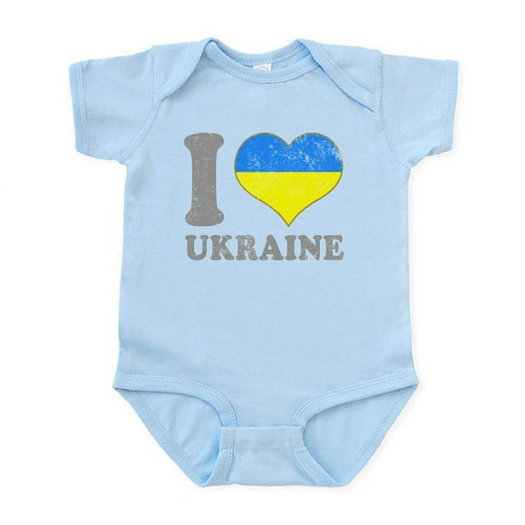 CafePress - I Love Ukraine Native Ukrainian Flag Body Suit - Baby Light Bodysuit, Size Newborn - 24 Months