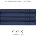 thumbnail image 4 of CGK Linens Extra Soft Pillowcases Set of 4 - Queen / Standard Size Hotel Luxury Breathable & Cozy 4-Piece Pillow Covers, Navy Blue, 4 of 7