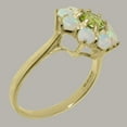 thumbnail image 3 of LBG British Made 14k Yellow Gold Real Genuine Peridot & Opal Womens Statement Ring - 33 size options - Size 5.75, 3 of 6