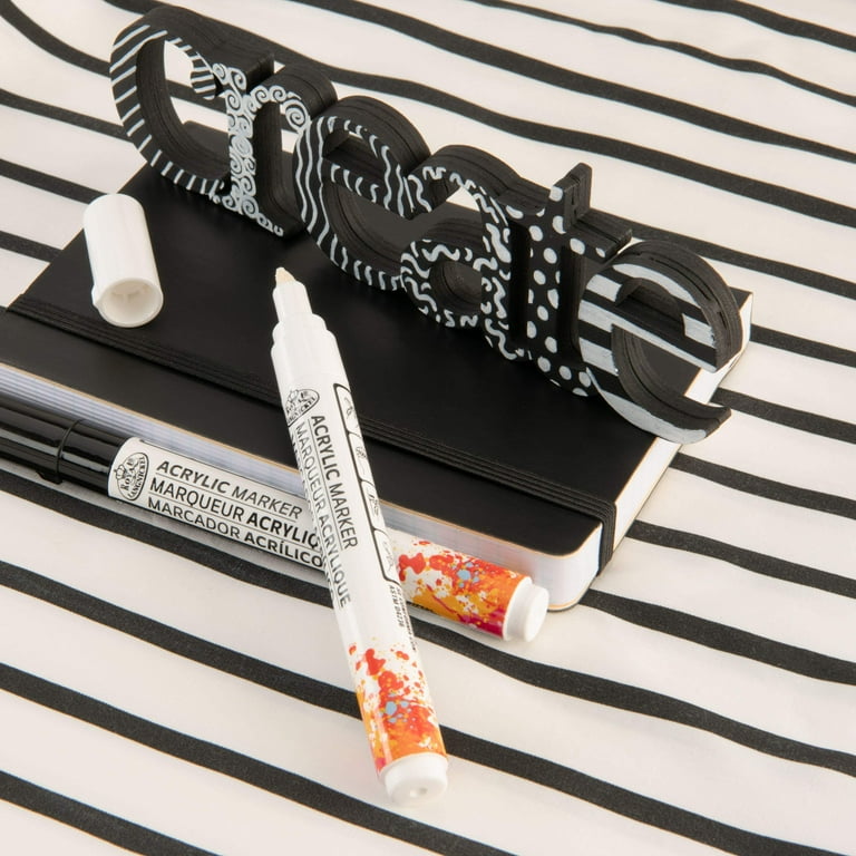 Royal & Langnickel, Acrylic Marker, 2mm Reversible Tip Black/White