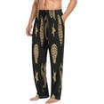 thumbnail image 4 of Elegant Gold and Black Seahorse Men's Pajama Pants Lightweight Sleepwear Bottom Lounge Pants, 4 of 6