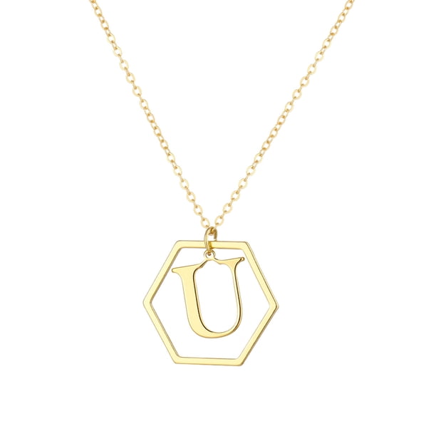 Collar para mujer, joyería para mujer, joyería de moda para mujer, regalo para mujer, 26 collares con colgante de cadena con nombre y letras en inglés, joyería, collares de moda.