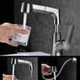 thumbnail image 2 of Bathroom Sink Faucet with Pull Down Sprayer liftable Dual Mode hot and Cold Single Handle Single Hole Pull-Out faucets Basin Mixer Tap,Paint, 2 of 7