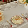 thumbnail image 4 of Christmas Tablecloth 140x220cm Lace Trim Holiday Table Cover for Dining Table Christmas Party Daily Use Home Decor Festive Celebration, 4 of 5