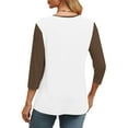 thumbnail image 3 of Cilsoka 3/4 Sleeve T Shirts for Women Linen Shirts for Women Plus Going out Tops for Women College Womens Tunic Tops 3/4 Sleeve Loose Fit 3/4 Length Sleeve Womens Tops Cotton Loose Fit My Orders, 3 of 5