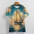thumbnail image 4 of Sailboat T Shirts Basic T-Shirt Short Sleeve Ladies Tee Shirt Summer Graphic Clothing, 4 of 5