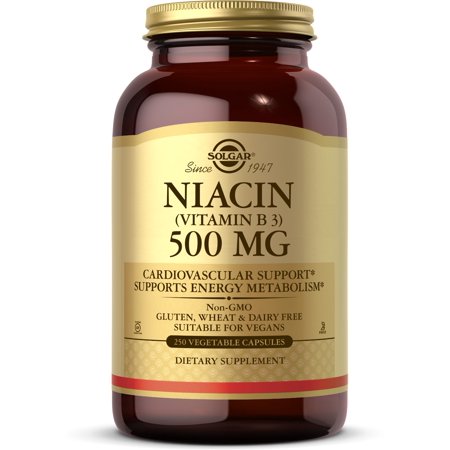 Solgar Niacin (Vitamin B3) 500 mg Vegetable Capsules - 250 ct (Pack of 3)