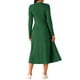 thumbnail image 3 of INSPIRE CHIC Vestidos de Otoño para Mujeres, Manga Larga, Cuello Redondo, Tejido A-Line, Vestido Midi Casual S Verde Oscuro, 3 of 5