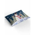 thumbnail image 2 of Christmas King Size Comforter Set, Winter Xmas Snowman Pine Tree Snowflakes Navy Blue Bedding for All Seasons, 4 Pcs Bed Set with 1Comforter (90"x106") ,1 Sheet(94"x116"), 2 Pillowcases (19"x35"), 2 of 7