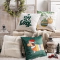 thumbnail image 3 of Phantoscope Pack of 4 Decorative Soft Sherpa and Velvet Printed Throw Pillow Cover with Puppy, Lamp Cushion Covers for Couch Sofa, Green, 18 x 18 inches, 3 of 6