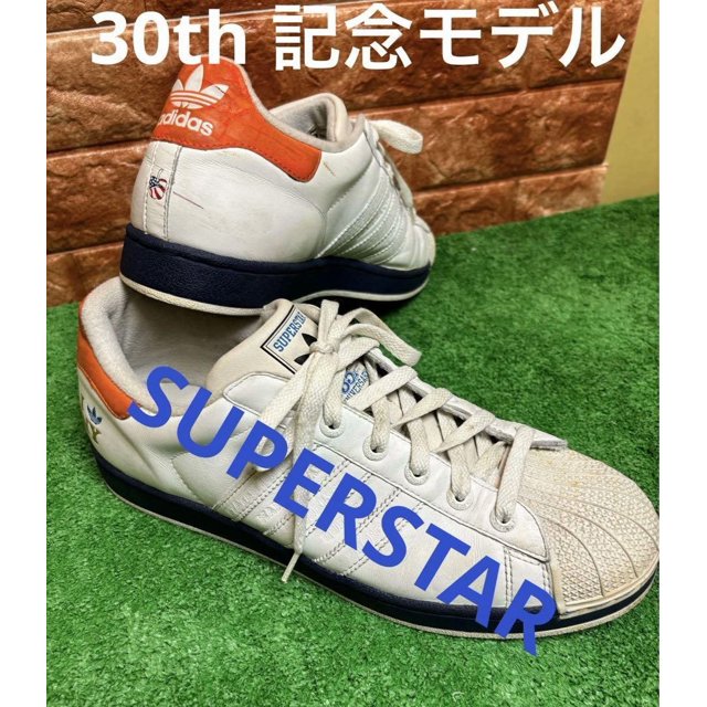 Men 11.5US Adi-das Superstar 30Th Anniversary White Orange Shoes Limited Edtion C