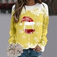 thumbnail image 2 of WEAIXIMIUNG Robe Chandail en Molleton Grande Taille Femmes Mode Automne et Hiver Loisirs Vacances Rouge Flocon de Neige Imprimé de Noël Col Rond Manches Longues Sweat à Capuche, 2 of 4