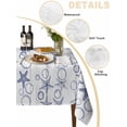 thumbnail image 2 of Navy Blue Coastal Table Cloth, Waterproof Tablecloth for Rectangle Tables, Starfish Nautical Ocean Sea Wooden Reusable Washable Fabric Table Cover for Restaurant Kitchen Dining Tables 60"x84", 2 of 8