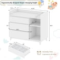 thumbnail image 2 of iPormis Baby Dresser with Changing Table Top, 4 Drawers & 2 Open Shelves, Multi-Functional Nursery Changing Station with Storage, Pearl White, 2 of 9