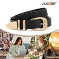 thumbnail image 5 of SUOSDEY Ladies Leather Belt Fashion Women Belts for Jeans with Gold/Silver Buckle, 5 of 7