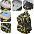 thumbnail image 4 of Softballs and Text Black Pattern Backpack for School, Cute School Bag with Adjustable Shoulder Straps and Padded Back, 16.9"x12.6"x5.9", 4 of 5