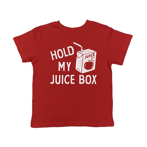Toddler Hold My Juice Box Funny Cute Apple Juicebox Graphic Novelty Tee for Young Kids