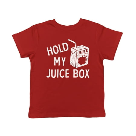 

Toddler Hold My Juice Box Funny Cute Apple Juicebox Graphic Novelty Tee For Young Kids (Red - JUICE) - 5T