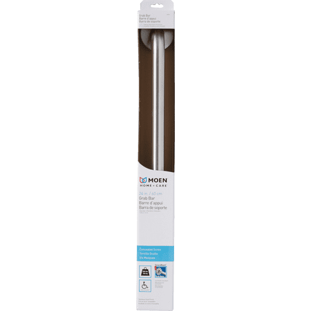 Moen 8724 ADA-Compliant Bathroom Grab Bar in Stainless — Concealed-Screw Wall-Mount ADA Spec
