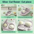 thumbnail image 2 of 3-Mode Egg Slicer with Stainless Steel Blades — Cutter for Hard-Boiled Eggs, Strawberries & Soft Foods, Integrated Catch Tray, 2 of 8