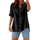 thumbnail image 1 of Camisa informal con botones para mujer para el día a día: top ligero de verano con diseño versátil, color liso y fácil cuidado., 1 of 4