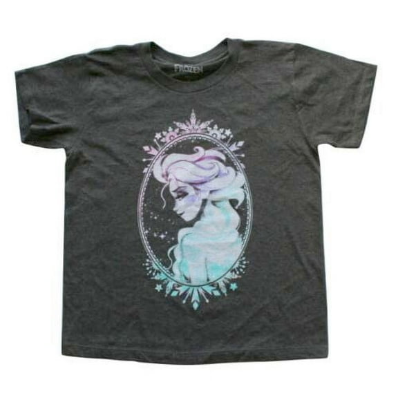 Disney Frozen Junior Women's Elsa Heathered Gray T-Shirt - Large
