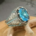thumbnail image 2 of EOEMY Blue Cubic Zircon 925 Silver Filled Rings Women Jewelry Wedding Gift Sz 5-12-6, 2 of 6