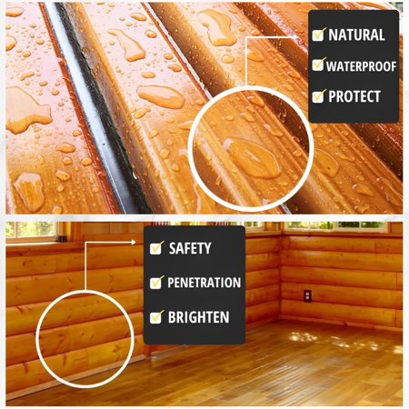 100% Pure Tung Oil for Wood Outdoor with Brush, Safe Food Grade Tung Oil for Wood Finish, Natural Waterproof Sealer Can Be Used on Cutting Boards, Outdoor Furniture, Butcher Blocks, 32 Fl Oz, 2 Pack