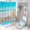 color-3, variant on Sunshine Beach Starfish Shower Curtain Set 4PCs with Hooks Waterproof Bathroom Toilet Mat Lid Decor