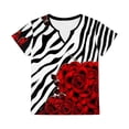 thumbnail image 7 of Odbmxy Tee Shirts for Women Plus Size Summer Short Sleeve V-Neck Womens Top Party Casual Shiny Loose Floral Black Tops, 7 of 7